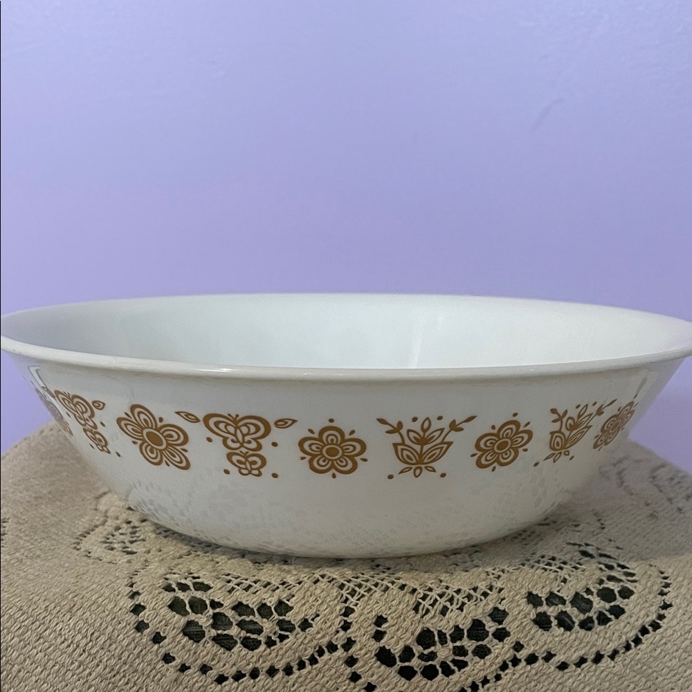 Corelle White bowl  with butterfly gold pattern